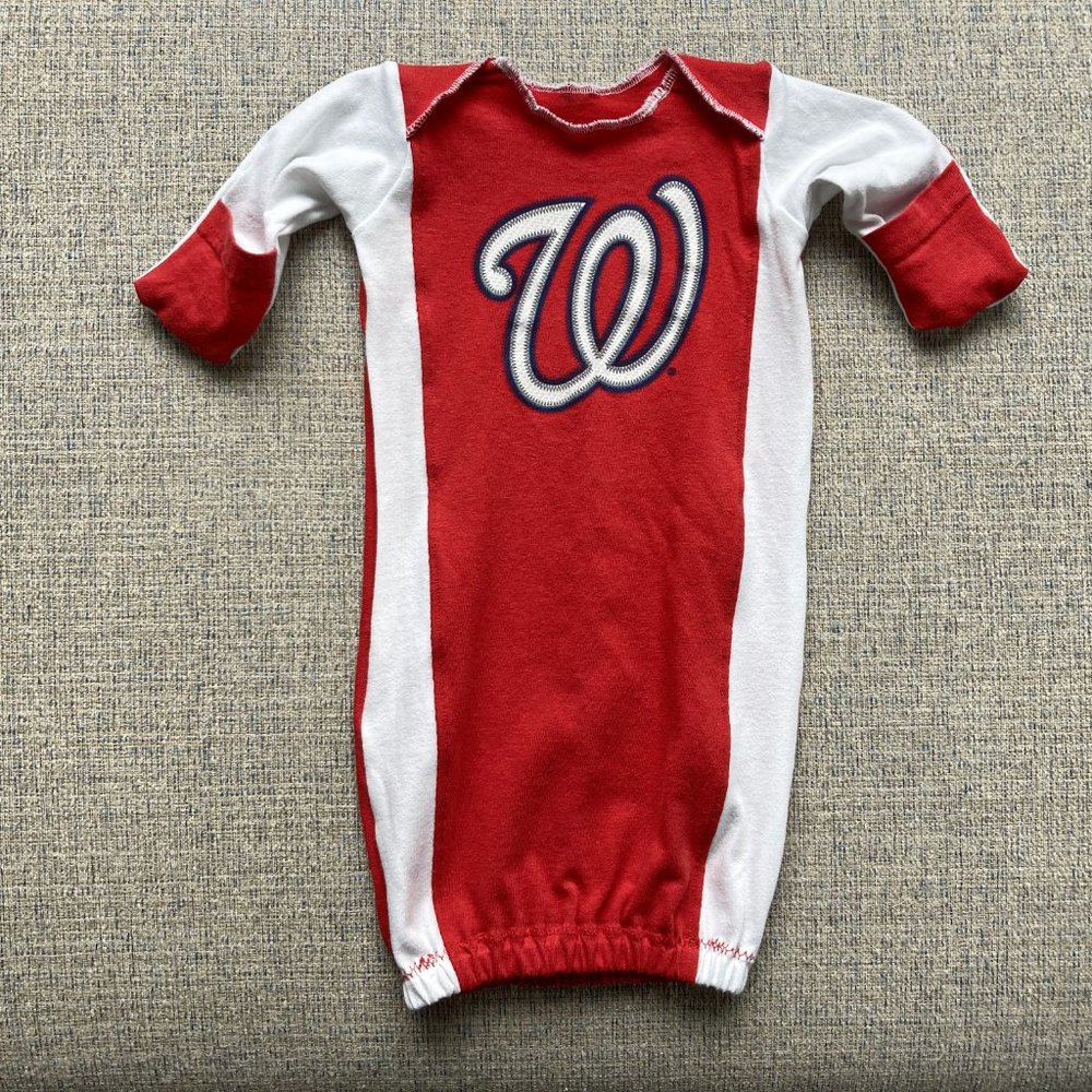 Washington Nationals Baseball MLB vintage t shirt newborn gown infant sleepsack